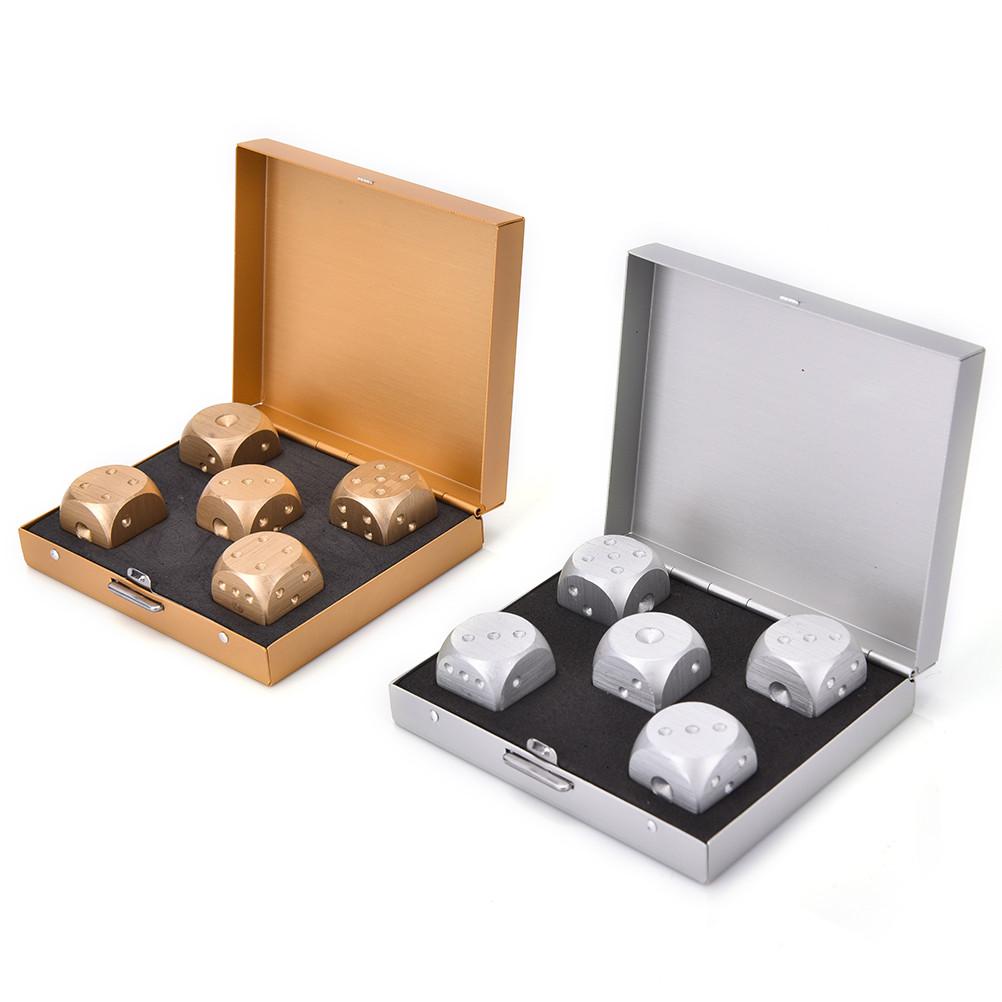 5 in 1 Precision Aluminum Alloy Solid Metal Dice Limited Edition